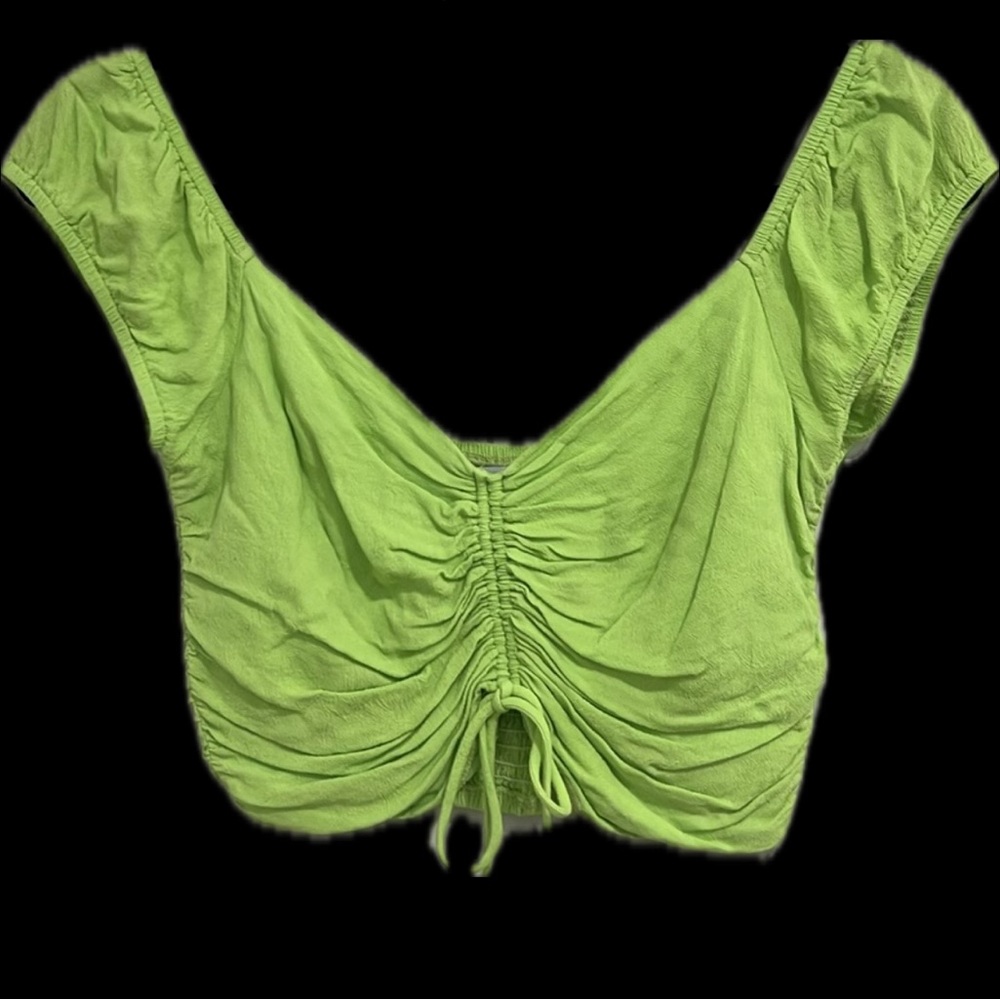 Princess Polly Neon Green Bare Midriff Top (M)